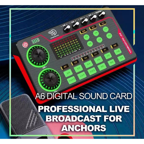 A6 Digital Sound Card 48V Professional live Broadcast For Anchors