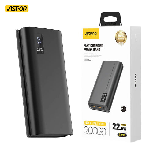 Aspor A336 22.5W 20000mAh Fast Charging Power Bank